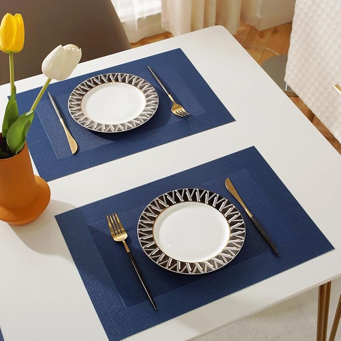 Vinyl Placemats Heat-Resistant Table Mats Washable Easy Clean Plastic Placemats - Image 4
