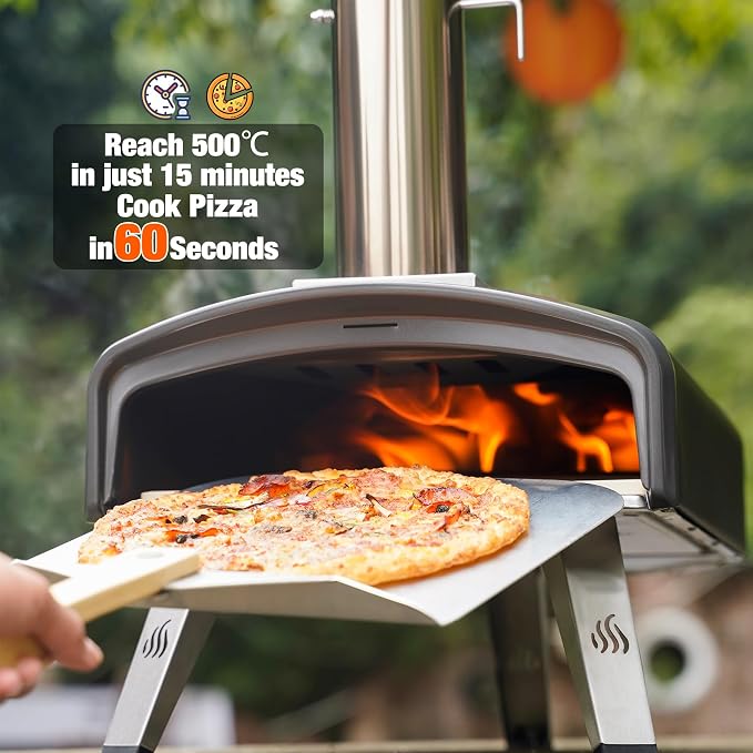 Mimiuo Outdoor Pizza Oven 12“ Wood Charcoal Fired Pizza Oven - Image 4