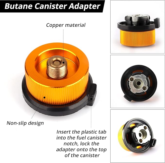 Camping Stove Burners Gas Refill Adapters EN417 Lindal Valve Canister Shifter - Image 4