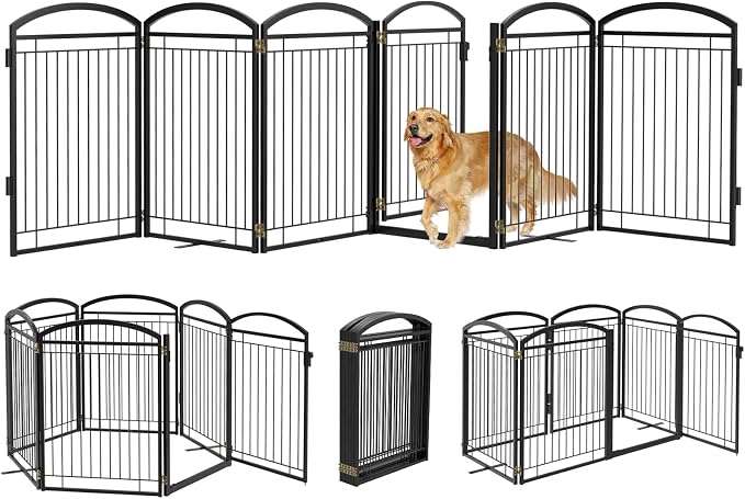 Full Metal Free Standing Dog Gate by WeLovePetsAsMuchAsYouDo