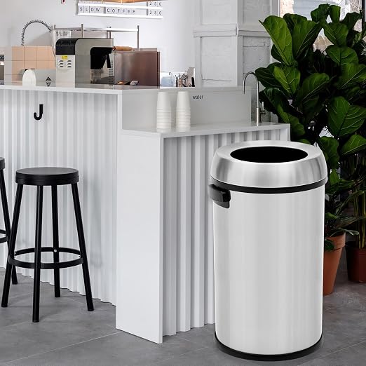 GarveeHome 17 gal/65 L Open Top Trash Can, Stainless Steel Rubbish Bin - Image 6