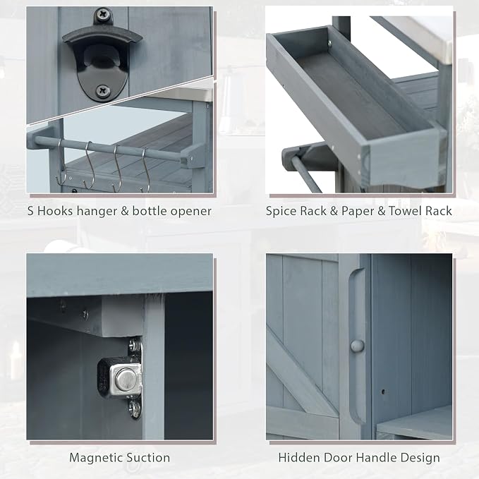 50.25" W Grill Cart with Stainless Steel Tabletop - Image 7