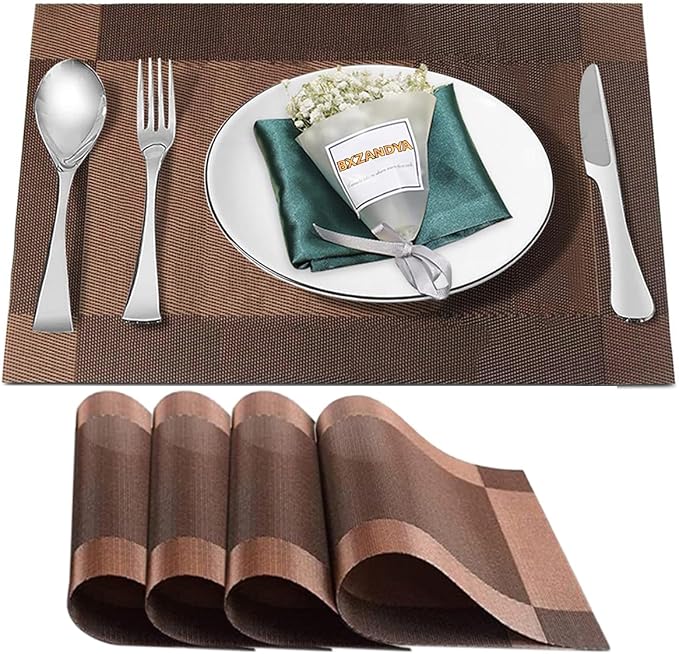 Placemats Set of 4, Heat and Stain Resistant Indoor/Outdoor Place mats by BxzanDya-LifeSmartMaker