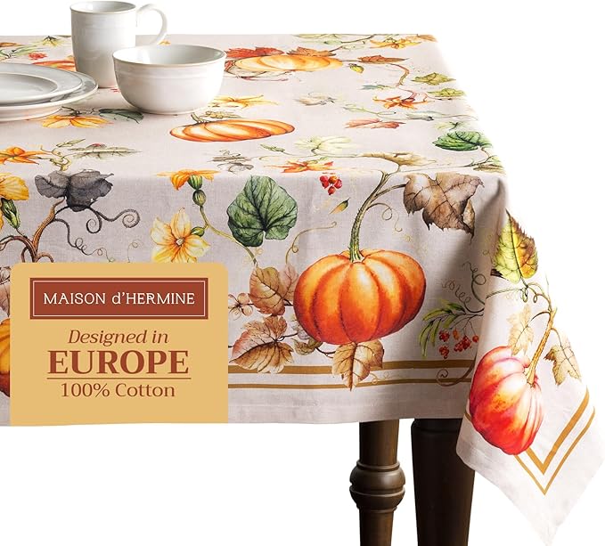 Maison d' Hermine Table Cloth Rectangle Table 100% Cotton 60 x 120 Inches Fall by MaisondHermine