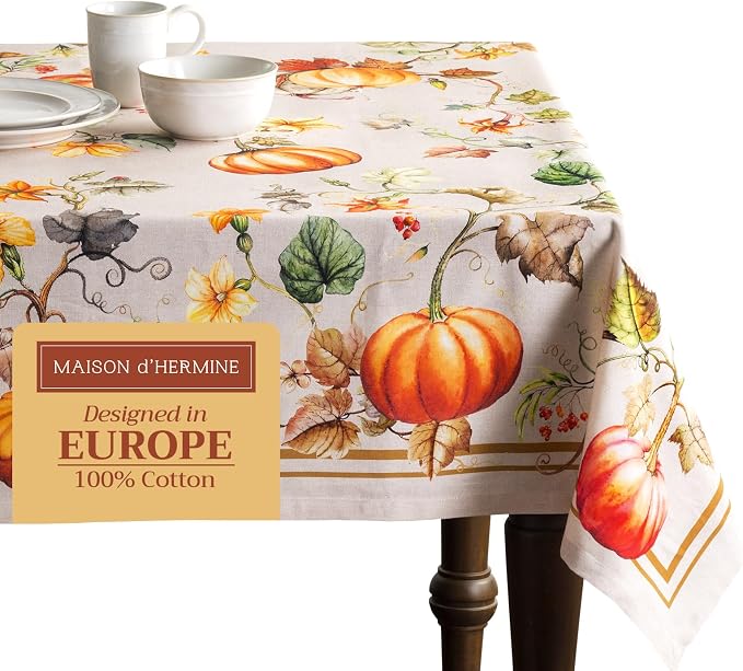 Maison d' Hermine Table Cloth Rectangle Table 100% Cotton 70 x 108 Inches Fall by MaisondHermine