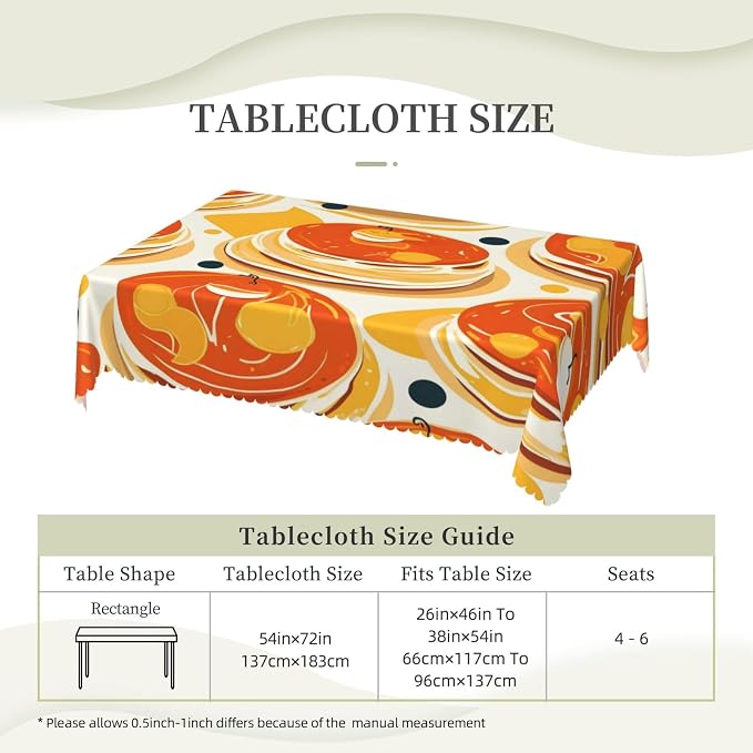 Rectangle Table Cloth Cake Pattern Waterproof Tablecloth 54 x 72 in Washable - Image 6