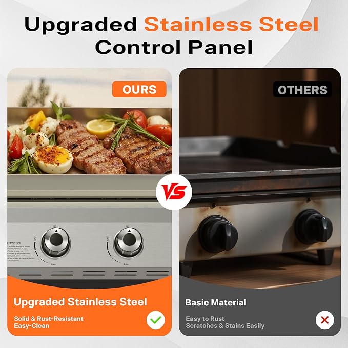 28 Inch Outdoor Flat Top Gas Propane Griddle - Image 3