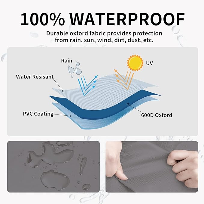 Easy-Going Outdoor Ottoman Cover, Waterproof Heavy Duty Patio Furniture Cover - Image 3