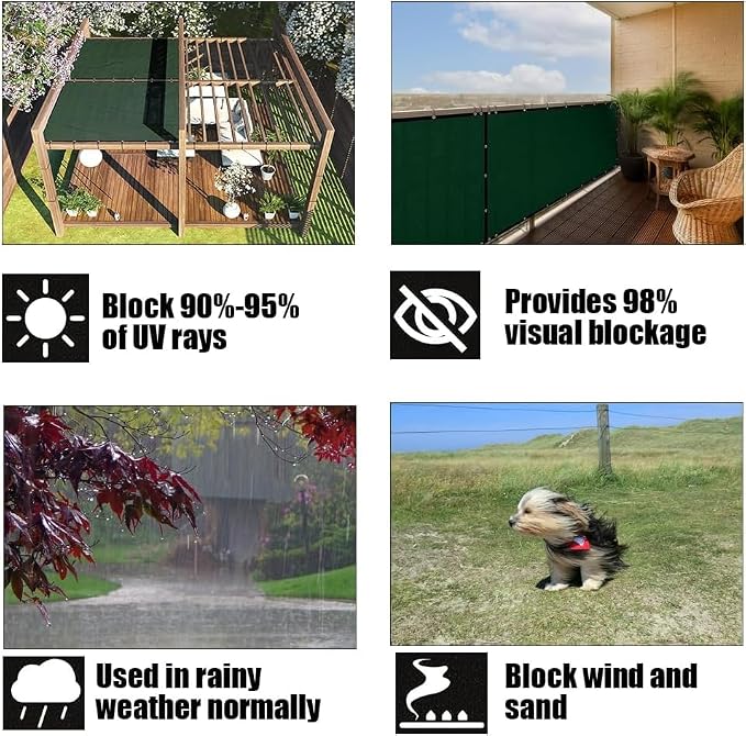 Petgrow Fence Privacy Screen 6FT X 7FT– Heavy Duty Outdoor Shade Mesh Cloth - Image 3