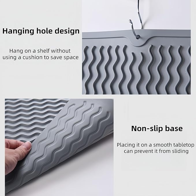 Grill Accessories, 16x12 Inch Silicone Heat Resistant Mat, BBQ Tool Rest Pad - Image 7