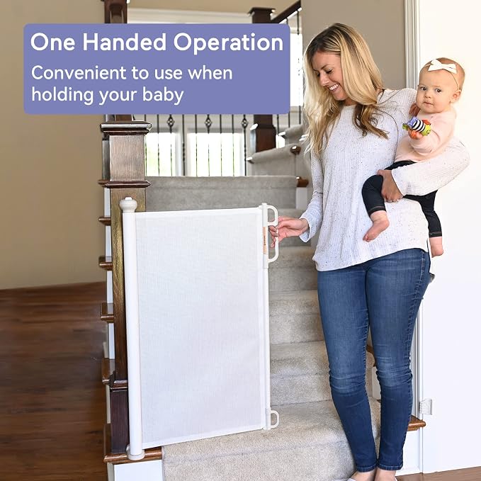 Retractable Baby Gate, Momcozy Extra Wide Mesh Baby Gates - Image 3