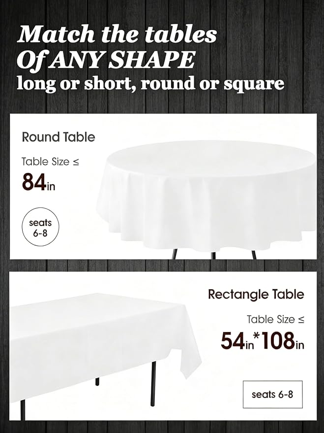 Pureegg Disposable Plastic Tablecloth 12 Pack - Image 6