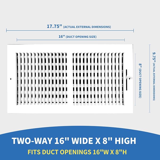 16x8 Vent Register, Vent Covers - Image 2