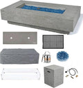 Elementi+ | Bundle Riviera Gas Fire Pit Cast Concrete 60" Rectangular Fire Table by AMSFireplaceInc