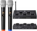 Wireless Microphone System, Dual UHF Portable Karaoke Microphone, HDMI & AUX by Voijump