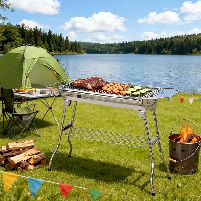 Folding Charcoal BBQ Grill - Image 8