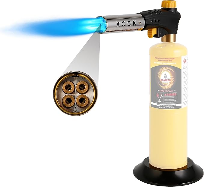 KOOKCOOK Propane Torch Head, Quad-Flame Blow Torch Kit by Unknown