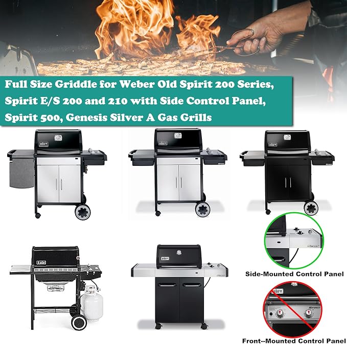 Full Size Griddle for Weber Old Spirit 200 Series, Flat Top Griddle for Spirit - Image 5