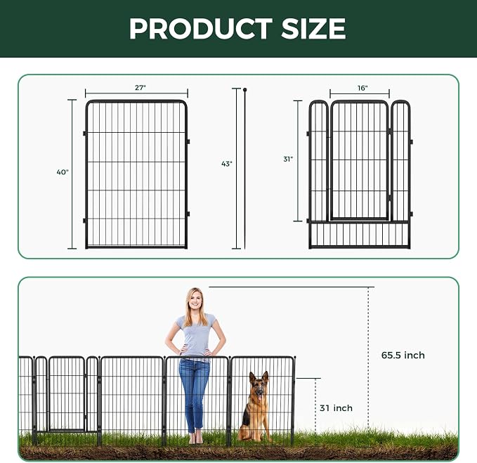 FXW Garden Fence Outdoor for The Yard – 40in x 4.5ft Heavy Duty Metal Animal - Image 5