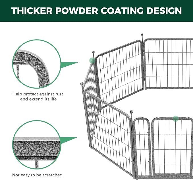 FXW Garden Fence Outdoor for The Yard – 24in x 60.9ft Heavy Duty Metal Animal - Image 5
