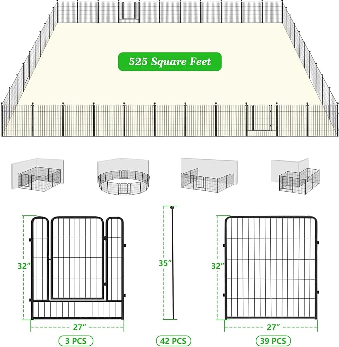 Garden Fence with Gate Metal Fencing Outdoor - Image 7