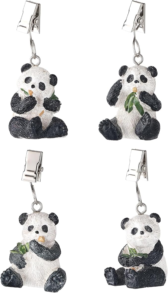 TwoFish Home Set of 4 Panda Resin Tablecloth Weights Clips Panda Handicraft - Image 3