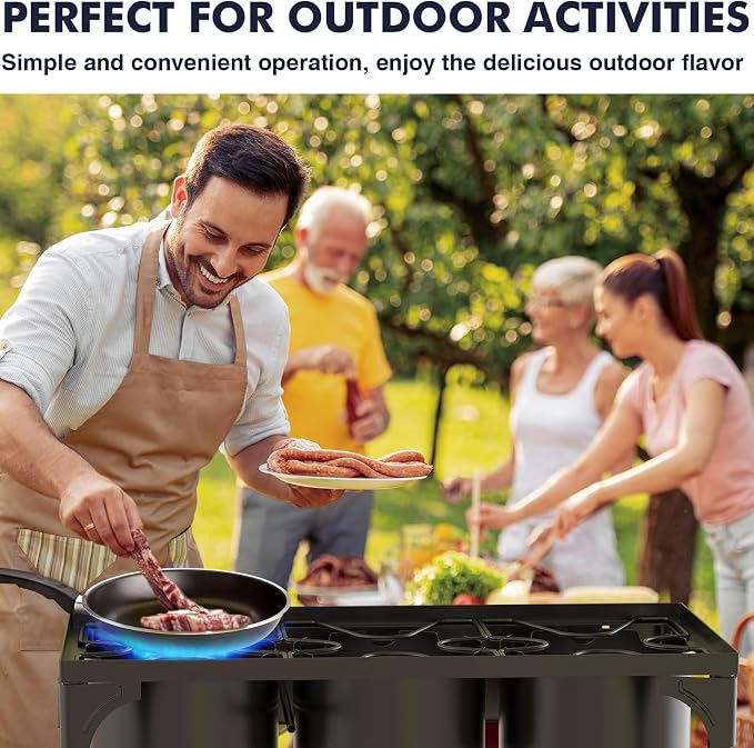 Llamaviva 3 Burner Gas Stove, Propane Outdoor Stove - Image 2