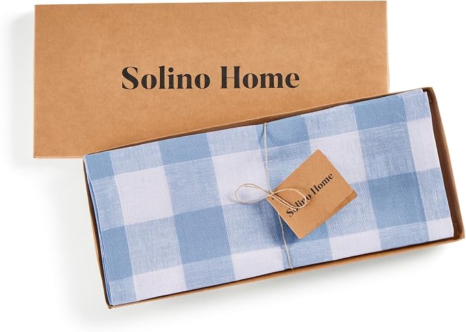 Solino Home Linen Checkered Table Runner 132 Inches Long - Image 5
