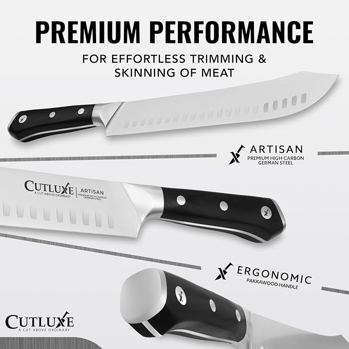 Cutluxe Butcher Knife – 10″ Bullnose Carving Knife, Forged High Carbon German - Image 2