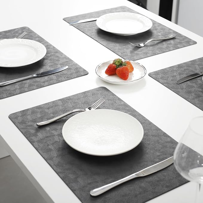 Vinyl Placemats Set of 12 Heat Resistant Easy Clean Non-Slip Place Mats - Image 7