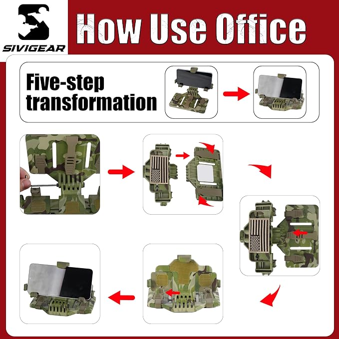 Tactical Phone Holder Available in Full Size Plate Carrier Phone Mount Adjust - Image 7
