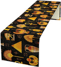 Egyptian Table Runner, Retro Egypt Mural Old Hieroglyphic Elements Ancient by Unknown