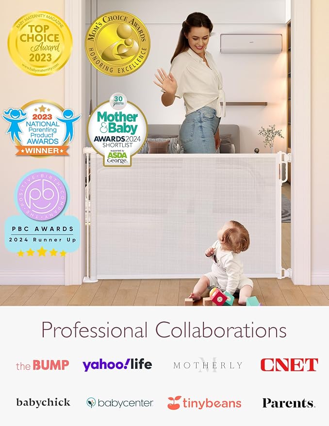 Momcozy Retractable Baby Gate, Extends up to 55" Wide, Child Safety Baby Gates - Image 7