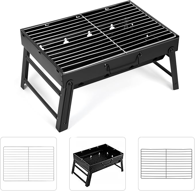 Barbecue Grill, Charcoal Grill Folding Portable Lightweight Barbecue Grill Tools - Image 5