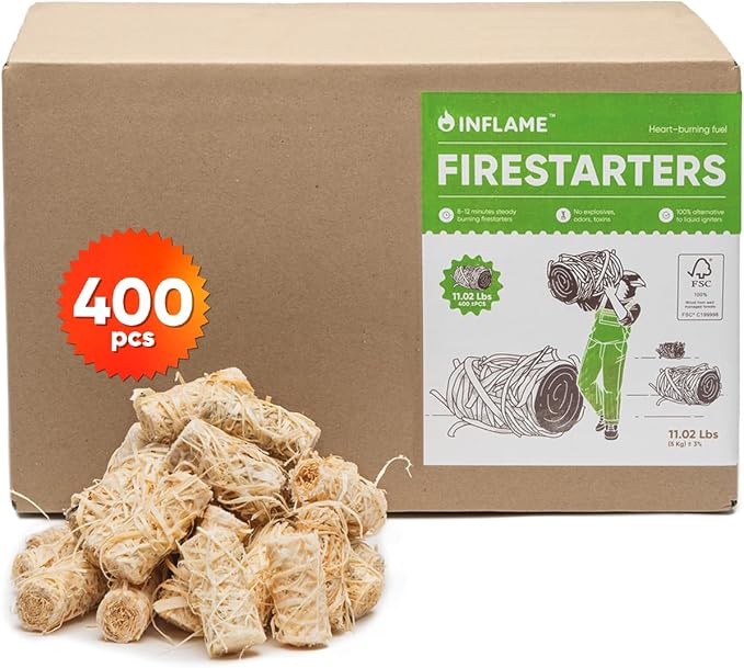Inflame Fire Starters 400 pcs Fire Starters by INFLAME