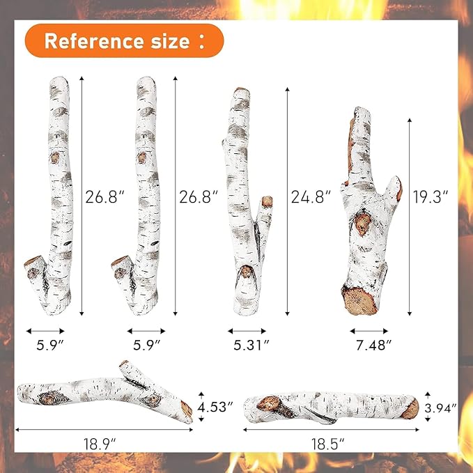 Gas Fireplace Logs, Fake Fireplace Logs Fireplace Decor, Gas Logs - Image 3