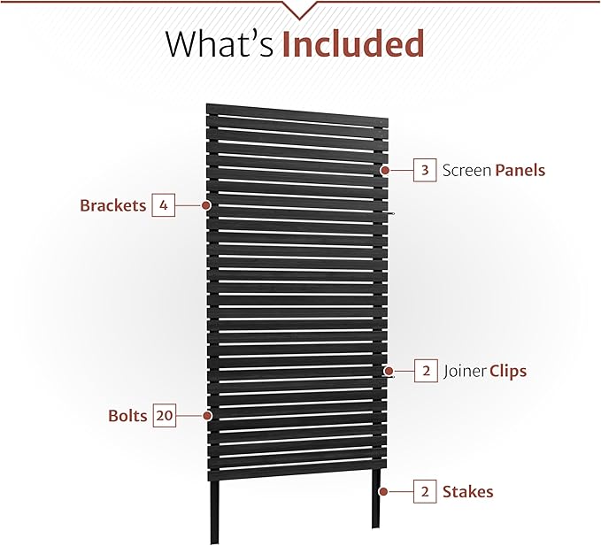Decorative Fence Privacy Screen, Charcoal Cedar Wood, 6 ft x 38 in Panel