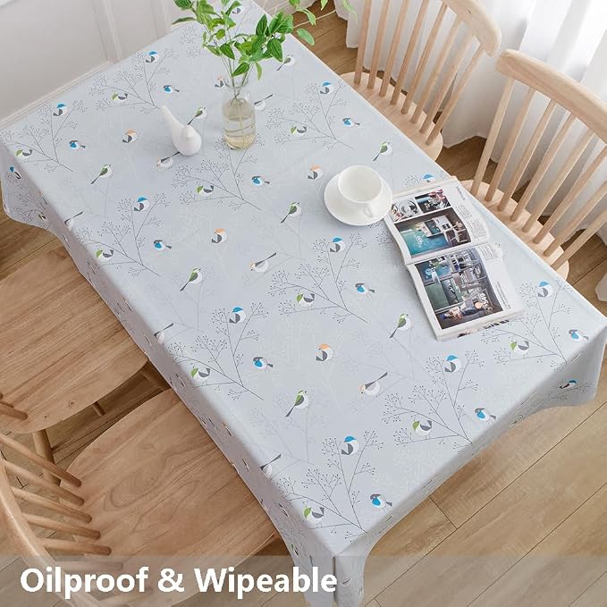 TruDelve Heavy Duty Vinyl Tablecloth Rectangle Plastic Table Cloths Waterproof - Image 5