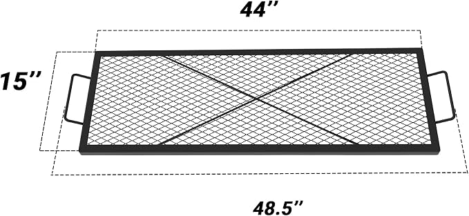 onlyfire Rectangle X-Marks Fire Pit Cooking Grate, Campfire Grill Grate - Image 2