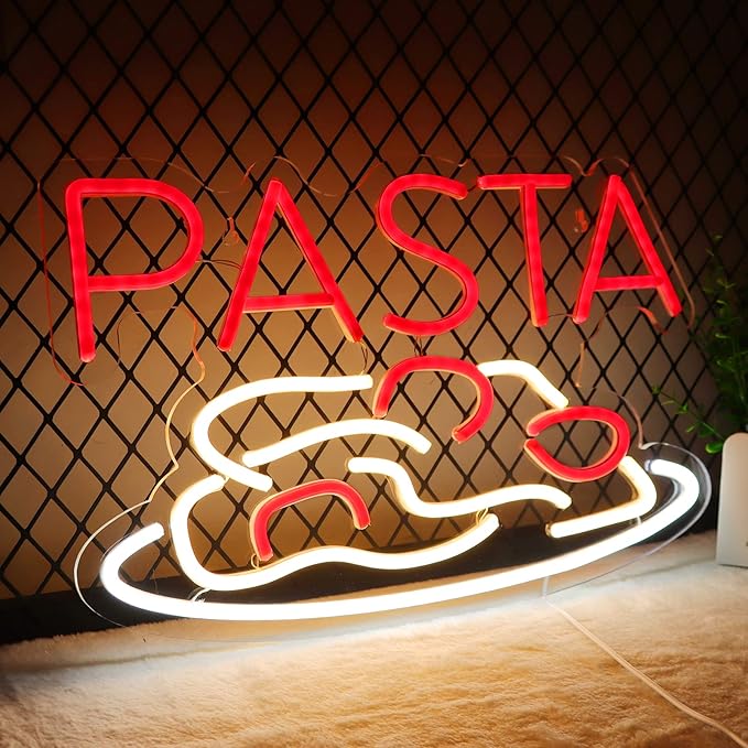 JFLLamp Pasta Neon Signs for Wall Decor Neon Lights for Bedroom Led Business by JFLLamp