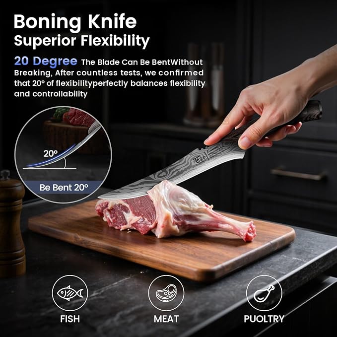 Brisket Slicing Knife Set, Carving and Boning Knife - Image 4