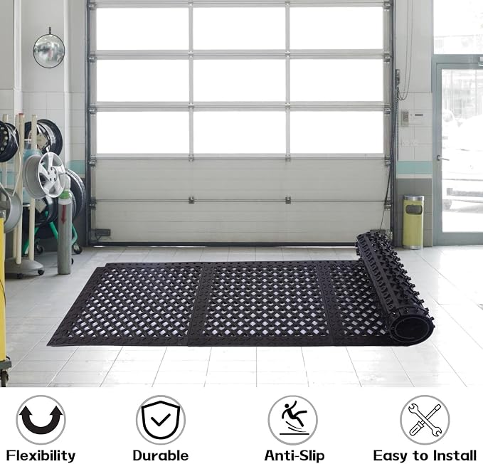 Anti-Fatigue Rubber Floor Mat, Indoor & Outdoor Use - Image 6