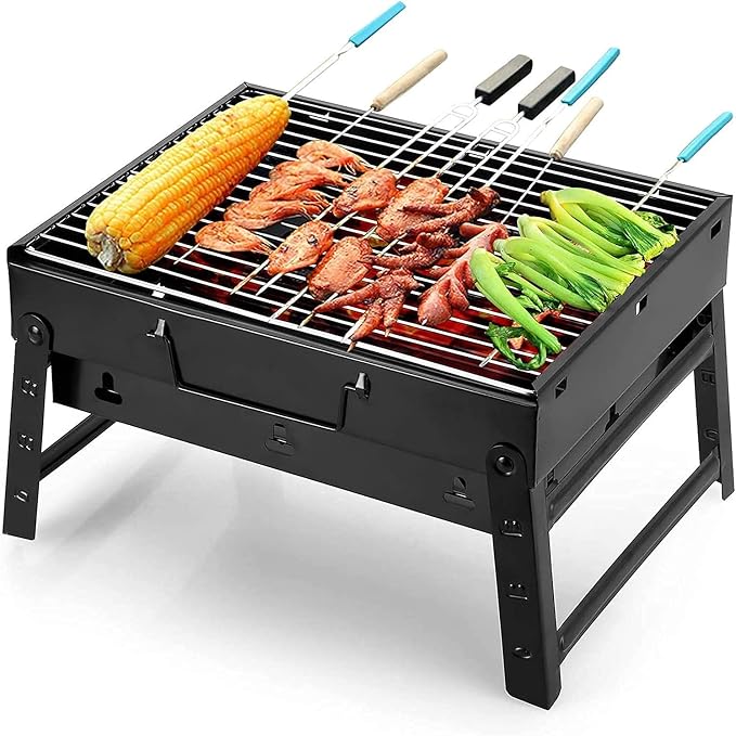 Folding Portable Barbecue Charcoal Grill, Barbecue Desk Tabletop Outdoor - Image 8