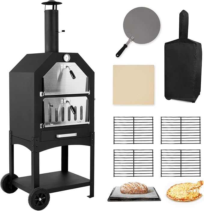 Outdoor Pizza Oven Wood Fired Pizza Oven Patio Portable Pizza Maker Cooking by PolarAurora