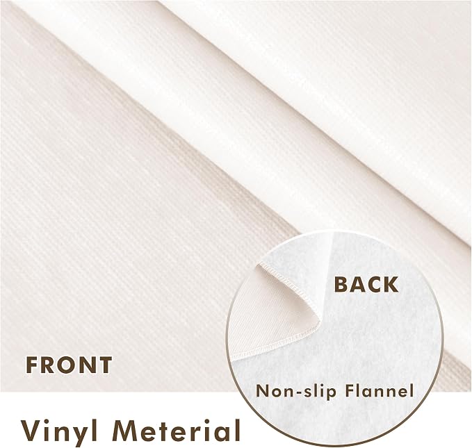 Nasitos 2 Pack Vinyl Tablecloth Rectangle 60x102 Inch-Beige Table Covers - Image 3