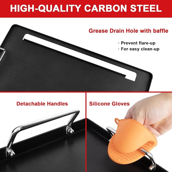 Full-Size Griddle Inserts for Charbroil Classic 280 2 Burner Gas Grills - Image 3