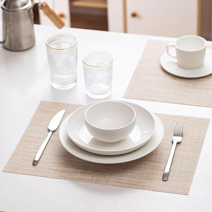 LEXMORE Placemats Set of 12 Vinyl/Plastic Woven Place Mats - Image 3