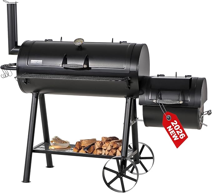 GREEN PARTY Offset Smoker Charcoal Grills by GREENPARTY