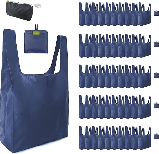 BeeGreen Navy Blue Reusable Grocery Bags Wholesale Reusable Kitchen Bags Bulk by BeeGreen