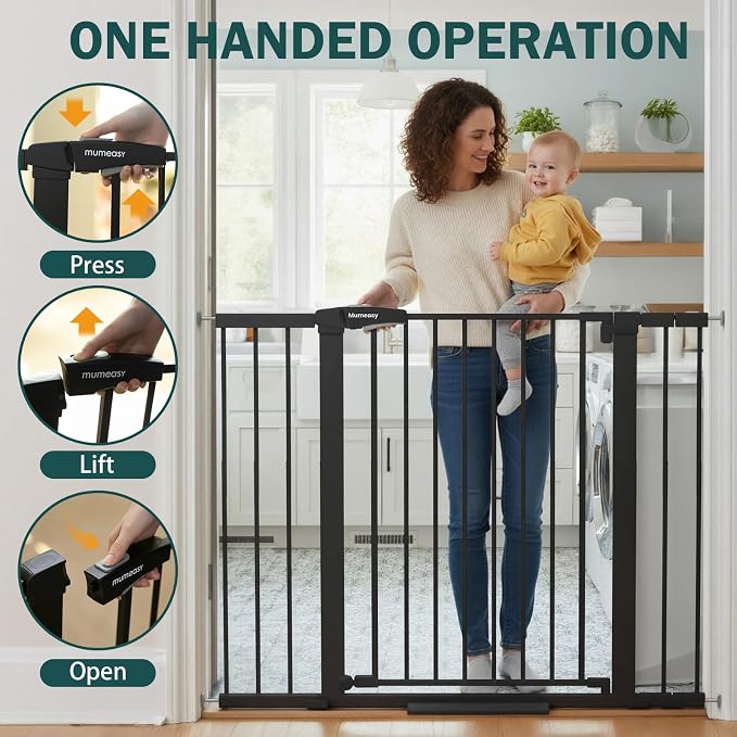 Mumeasy 36" Extra Tall Dog Gate, Auto Close Baby Gate - Image 5